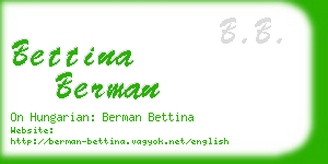 bettina berman business card